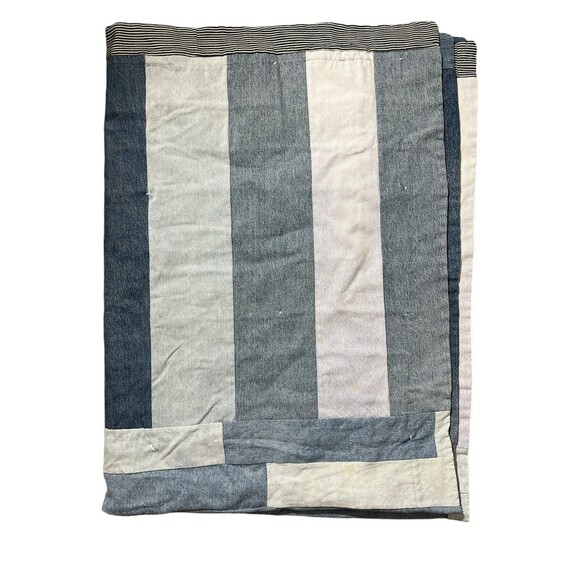 Vtg Levi Blanket Patchwork Jeans Blanket Upcycled Custom ONE OF A KIND - Picture 8 of 16